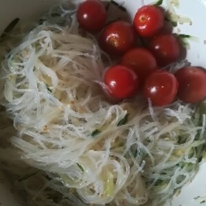 【節約レシピ】きゅうりとプチトマトの春雨サラダ